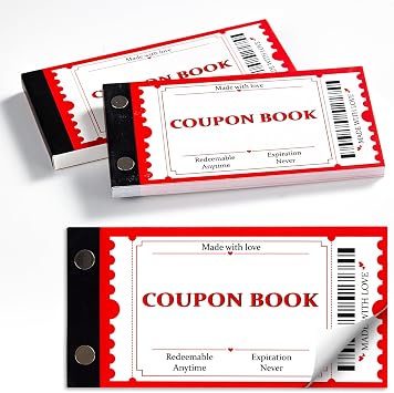 gisgfim Blank Coupon Book 30 Personalized Vouchers Booklet for All Occasions 3x5.4 Inch Gift Vouchers Birthday Books for Fill In Your Own Coupons Ideas for Him Her Mom Dad Friends 1 Pad