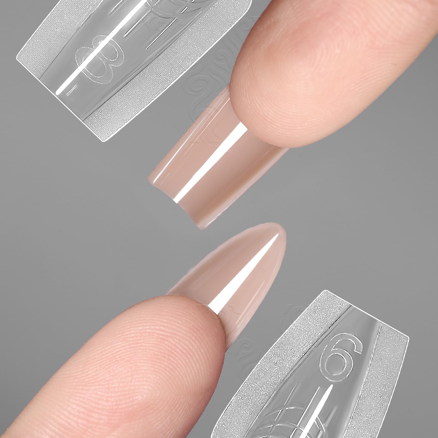 YOKEFELLOW - Uñas de sándwich originales de doble forma, 240 moldes de uñas para una extensión rápida de uñas, no necesita formularios de papel, forma de plástico de 15 tamaños, herramientas de arte