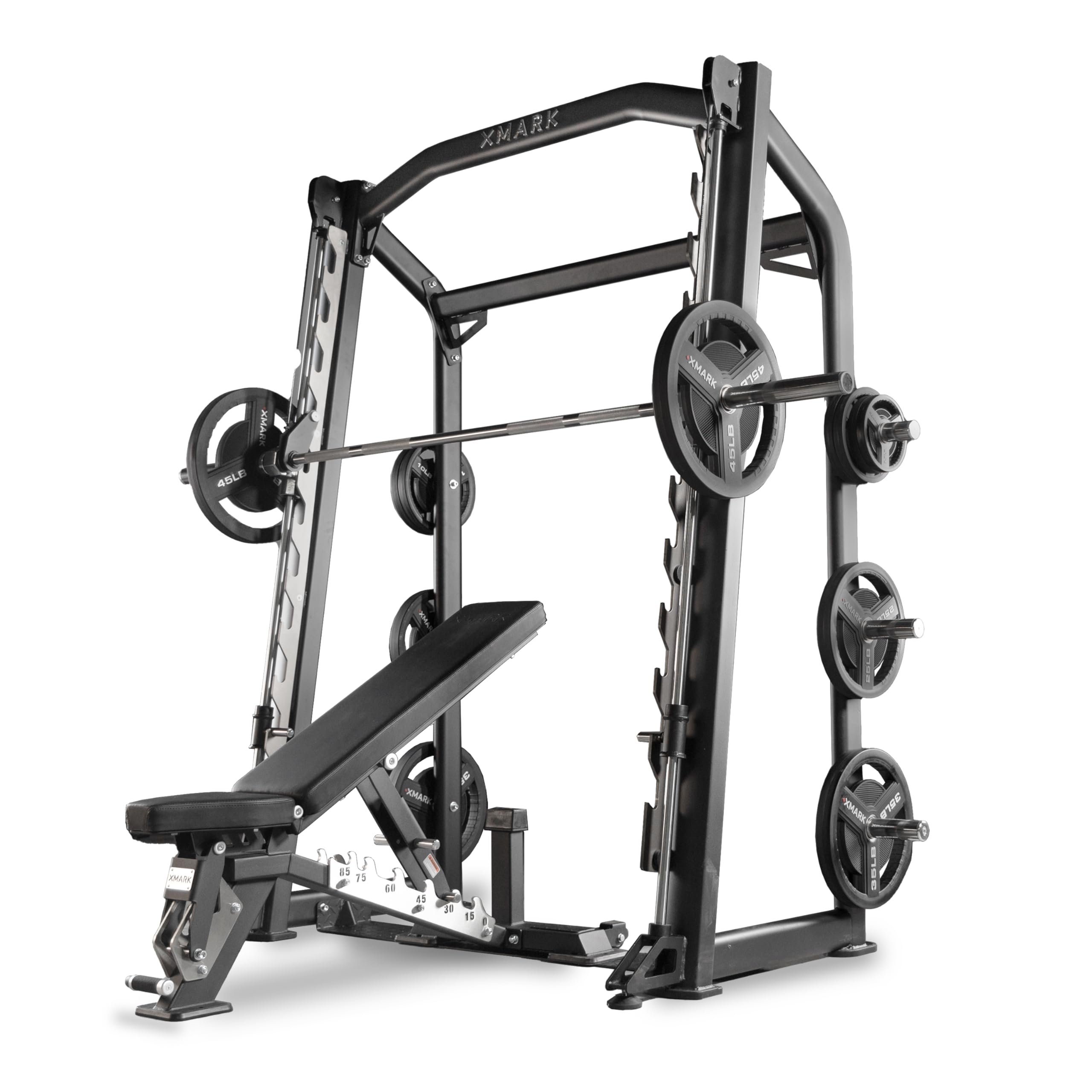 XMark Smith Machine with Weight Bench and Olympic Weight Set, Total Gym Package, Commercial Gym Equipment