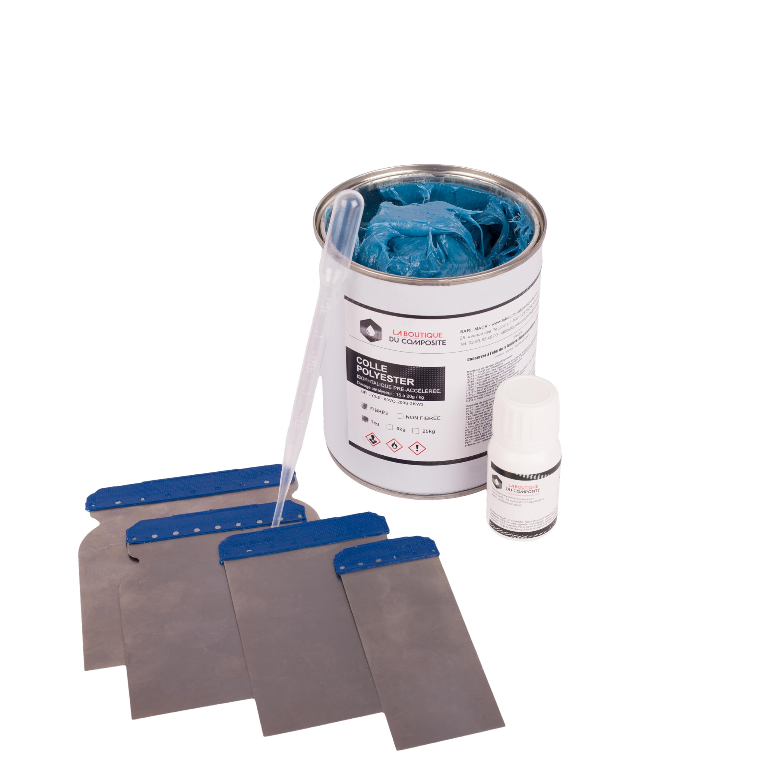 Colle Polyester fibrée 'Choucroute' milieux humides - Idéale pour Bateaux, Piscines et Plus - Haute Résistance (5, Kilogrammes)