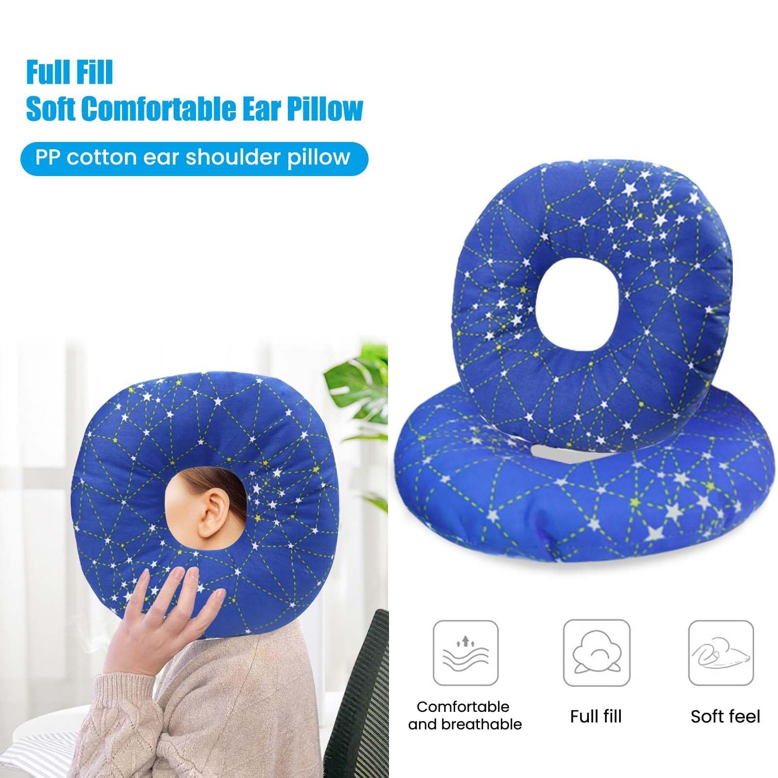 Oreiller Percé Pour Piercings D'Oreille - 28x28cm - Pour Dormeurs Côté - Anti-Douleur