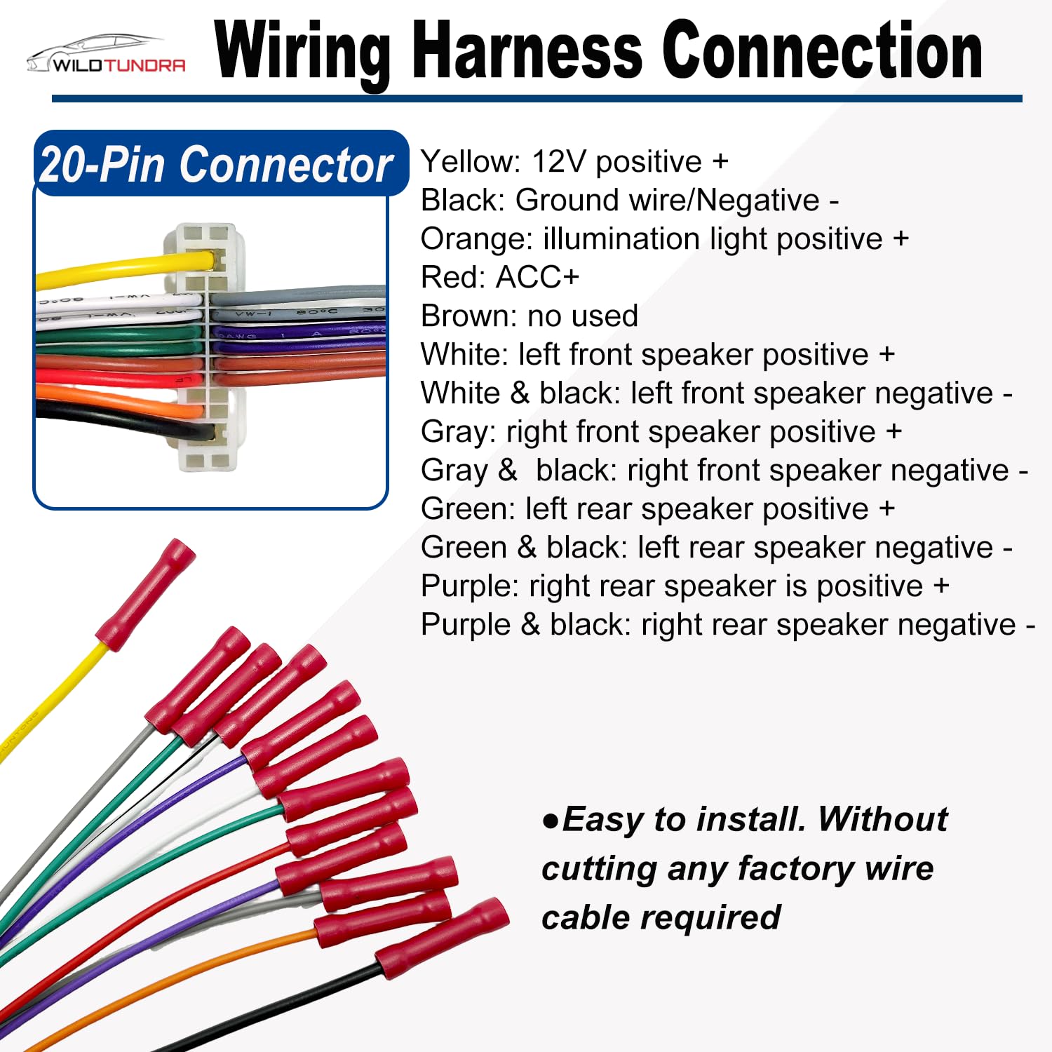 20Pin Radio Wiring Harness for Nissan 2007-2017/ Subaru 2008-2015 Aftermarket Radio Stereo Wire Harness with Antenna Adapter Aftermarket Car Stereo CD Player Stereo Receiver Wire Cable 70-7552