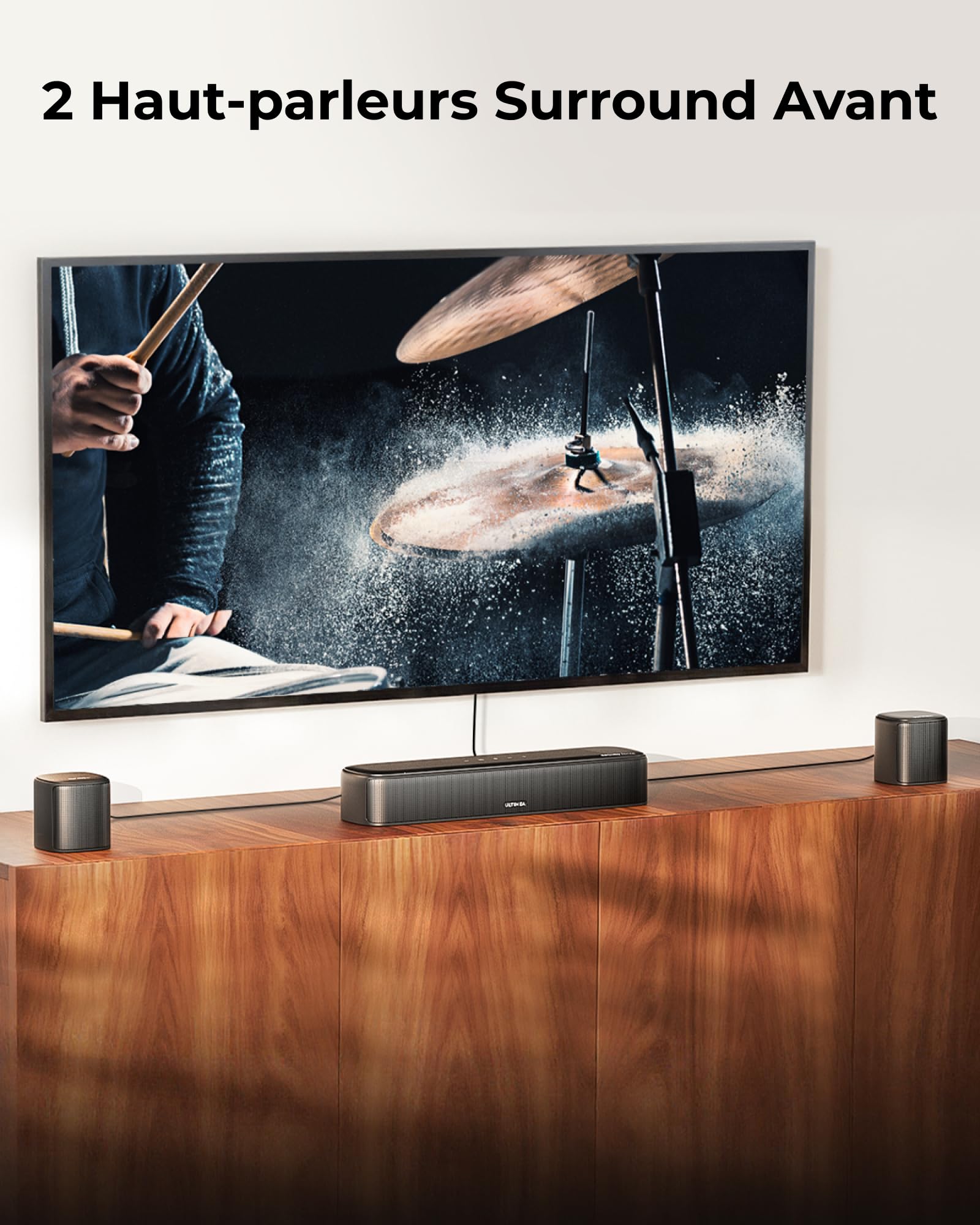 ULTIMEA 7.1ch Système Audio Surround, Barre de Son TV Dolby Atmos avec 4 Haut-parleurs Surround, 420W Puissance Max, VoiceMX, BassMX, HDMI eARC, Contrôle Via App, Aura A60 Pro, Modèle 2026