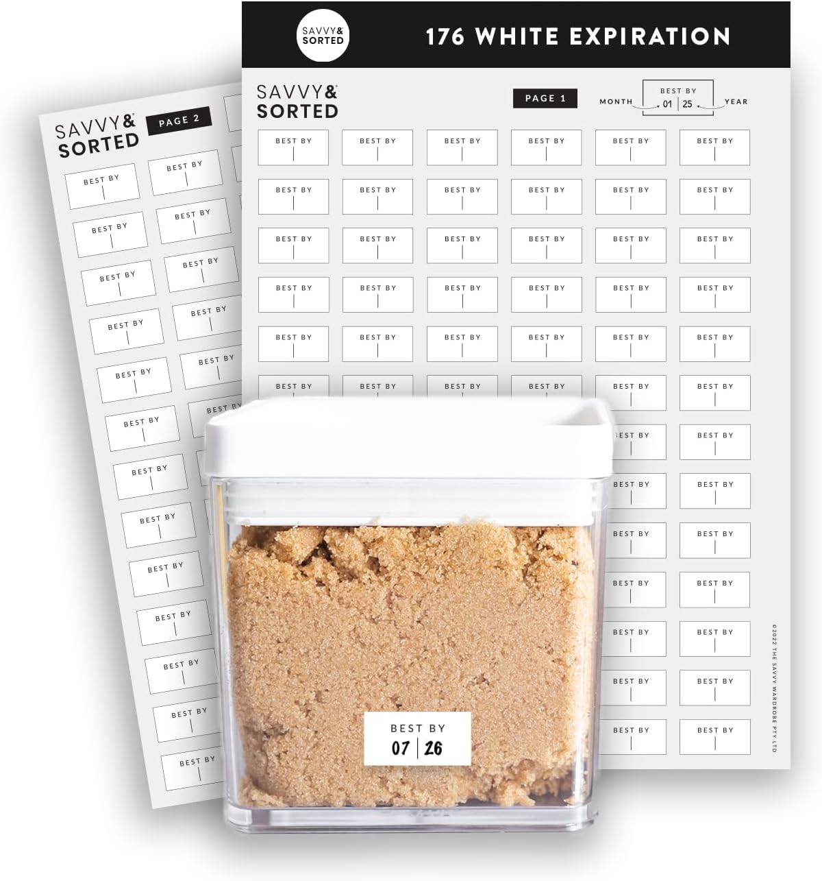 160 White Expiration Date Labels for Spice Jars - Waterproof Use By Food Date Labels for Containers - Best By Pantry Labels - Freezer Refrigerator Labels - Kitchen Write On Labels | Pantry Organizati