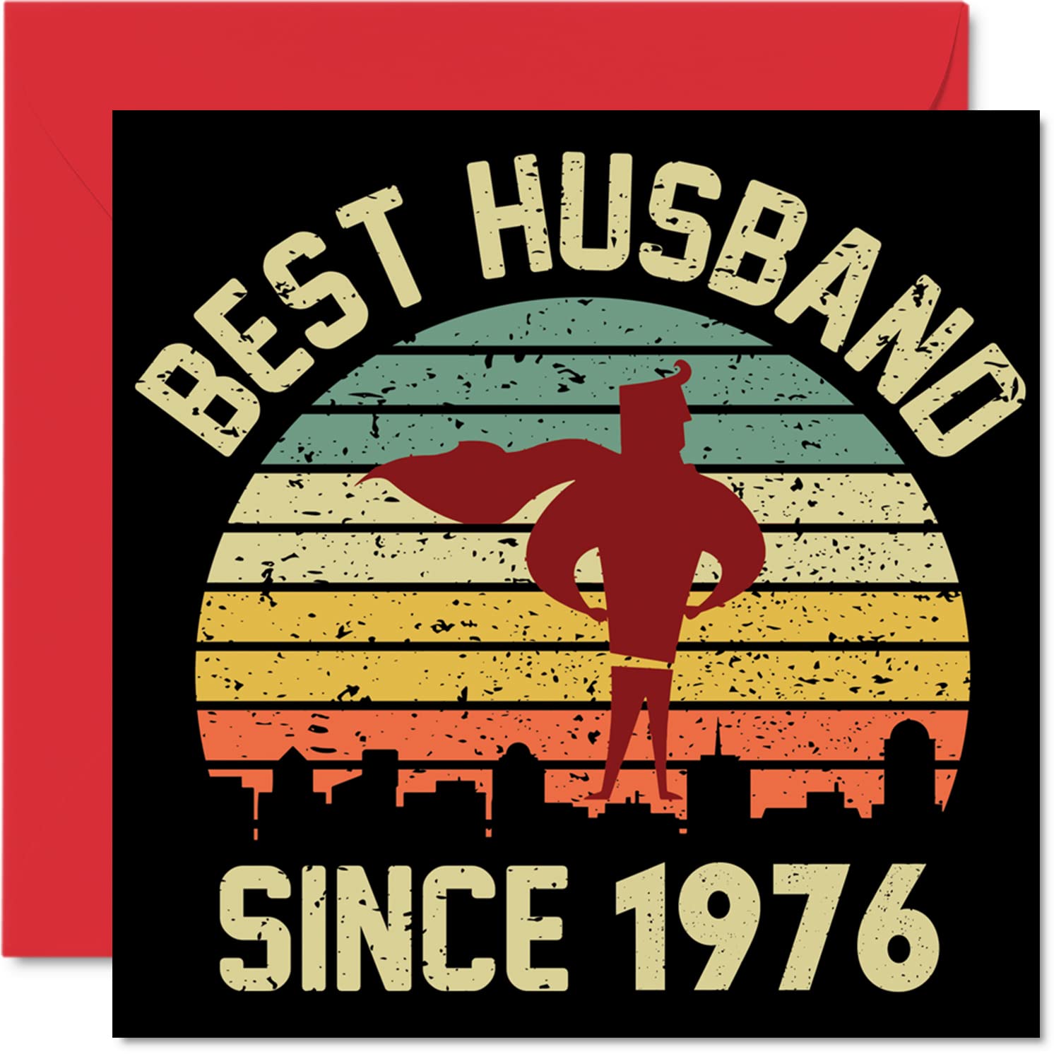 50th Anniversary Card for Husband from Wife - Best Husband Since 1976 - I Love You Gifts, Happy 50th Wedding Anniversary Cards for Partner, 145mm Greeting Cards Anniversaries