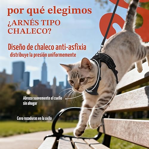 Miniatura 3 de rabbitgoo Cat Harness and Leash for Walking, Escape Proof Soft Adjustable Vest Harnesses for Cats, Easy Control Breathable Reflective Strips Jacket