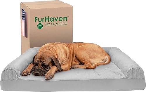 Miniatura 17 de Furhaven Cama de gel refrescante para perros medianos/pequeños con refuerzos extraíbles y funda lavable, para perros de hasta 35 libras - Sofá