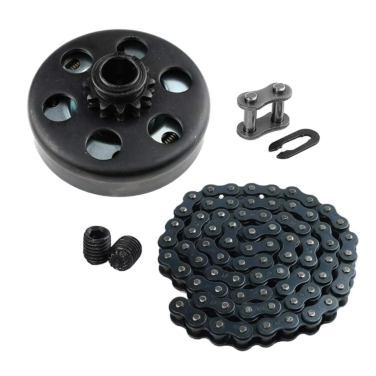 Kit frizione completa Frizione centrifuga da 3/4" con foro #35, catena 12 denti, adatta per go-kart e mini moto (frizione centrifuga da 12 denti con catena #35)