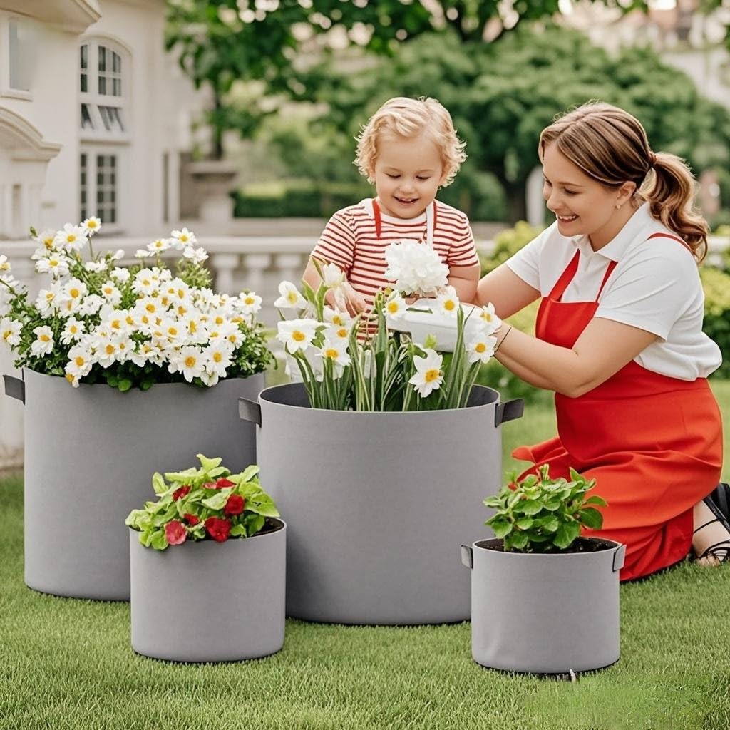 Grow Bags,Gallon Pot,Gallon Grow Bag,Fabric Plant Vegetable Pots,15-35 Gallon Nursery Pots,Deep Plant Pot, Gallon Grow Bags with Handles,3pcs (30 Gallon)
