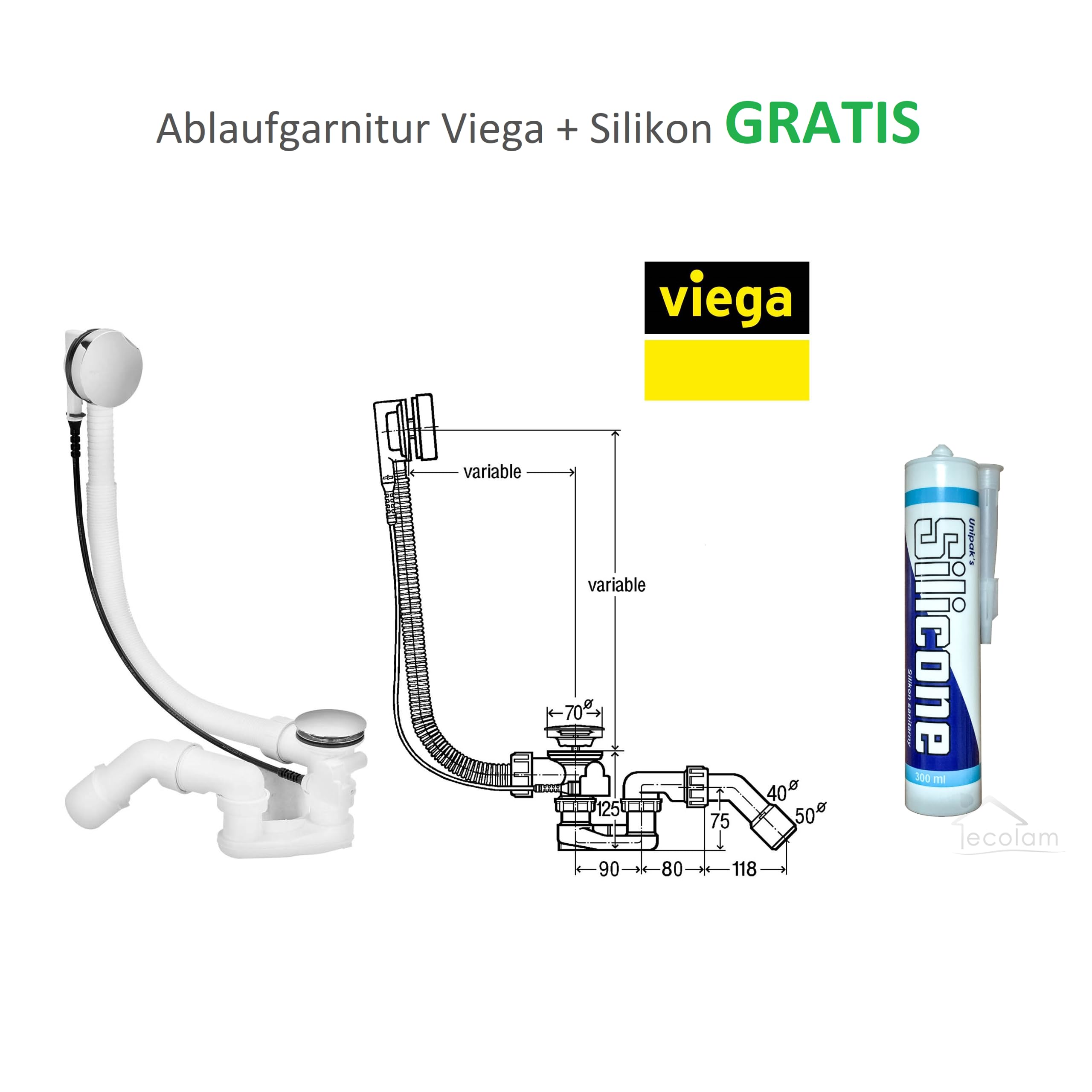 ECOLAM® Badewanne Wanne Eckwanne Eckbadewanne Acrylwanne Carmen Acryl weiß 170x100 cm RECHTS + Schürze Ablaufgarnitur Ab- und Überlauf Automatik Alcaplast Füße Silikon Komplett-Set
