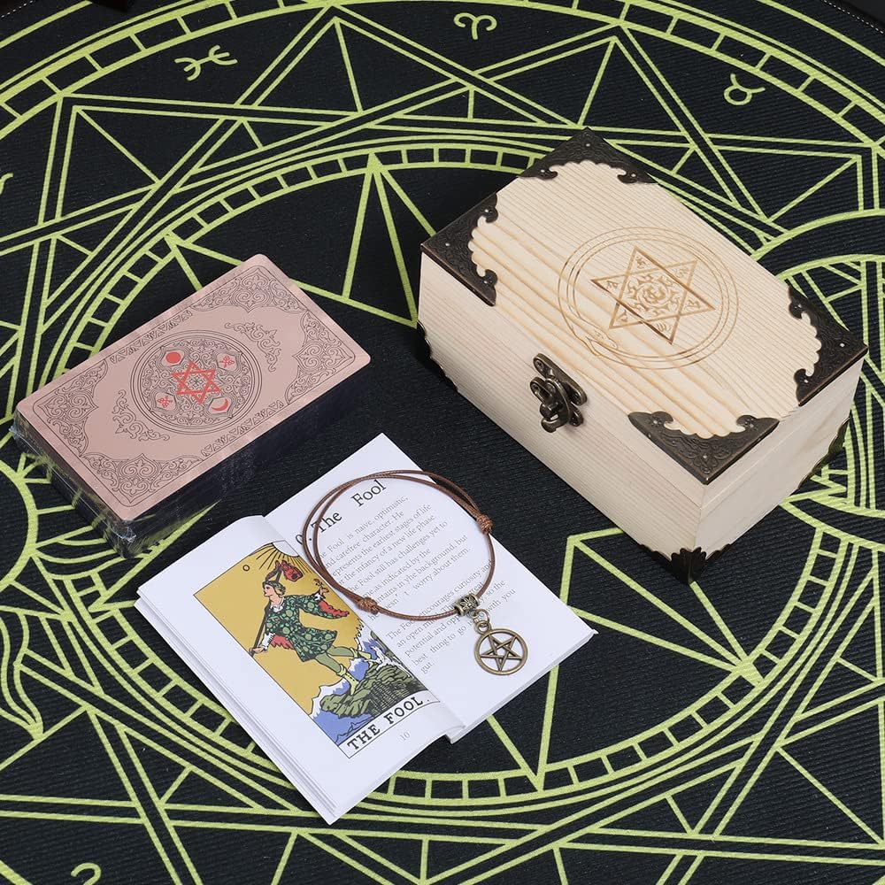 Tarot Cards for Beginners,Oracle Cards Deck with Guidebook Pink Waterproof Cards, Fortune Teller Game Set for Family Reunion Expert Reader for Christmas Birthday, Pink