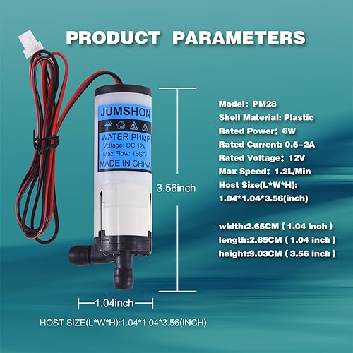 Miniatura 4 de DC 12V Mini diafragma autocebante de grado alimenticio Bomba eléctrica de transferencia de agua 1.2LPM, bomba de repuesto para máquina de hielo,