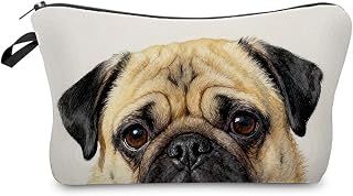 Livel lhood Pug Makeup Bag Cute Small Organizer Zipper Pouch Pug Cosmetic Bag Birthday Present for Women Friends