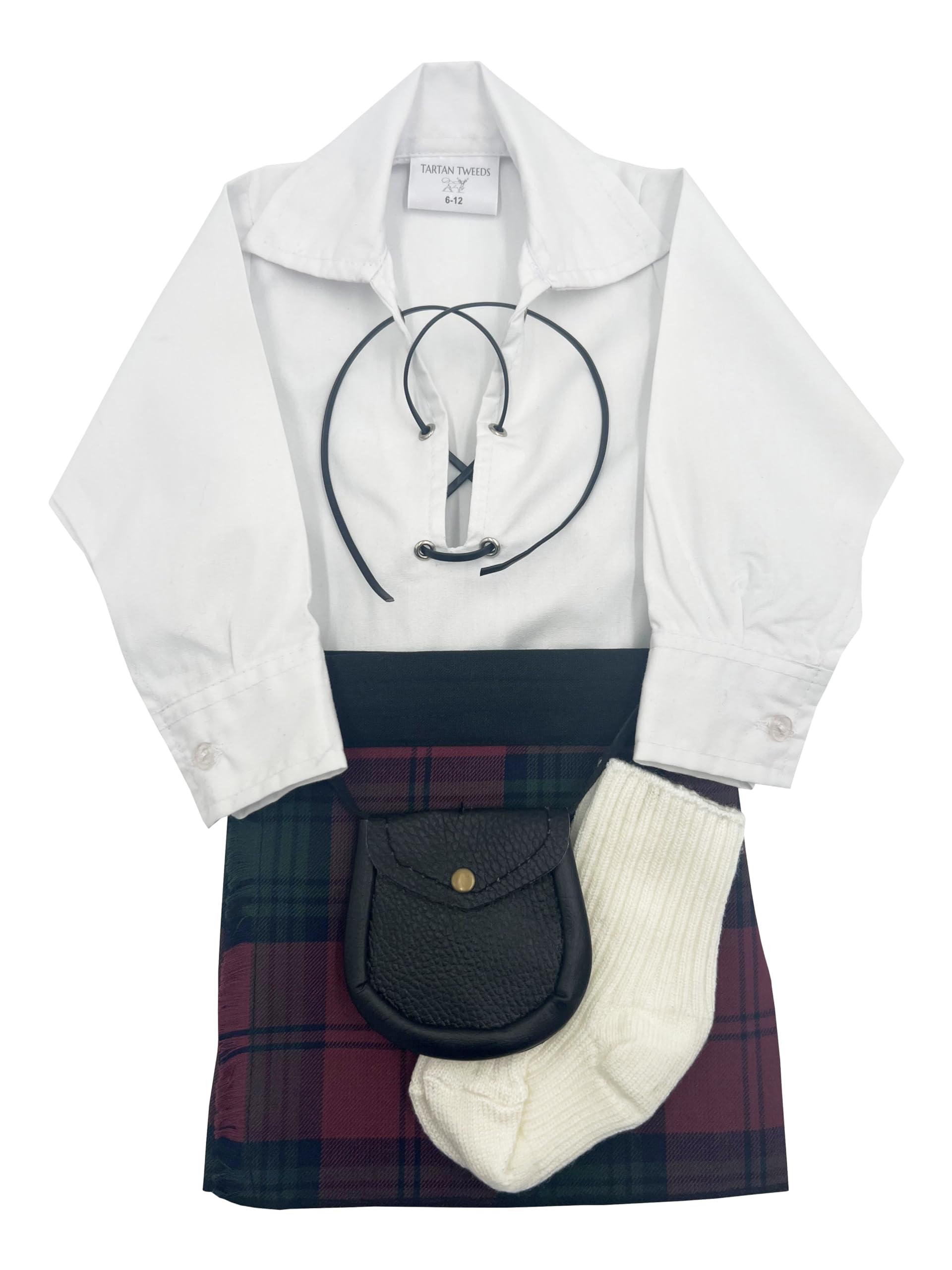 Tartan Tweeds Unisex Infant Lindsay Baby Kilt Outfit, Adjustable Waistband, Shirt, Hose, Sporran, (, 6-12 Months)