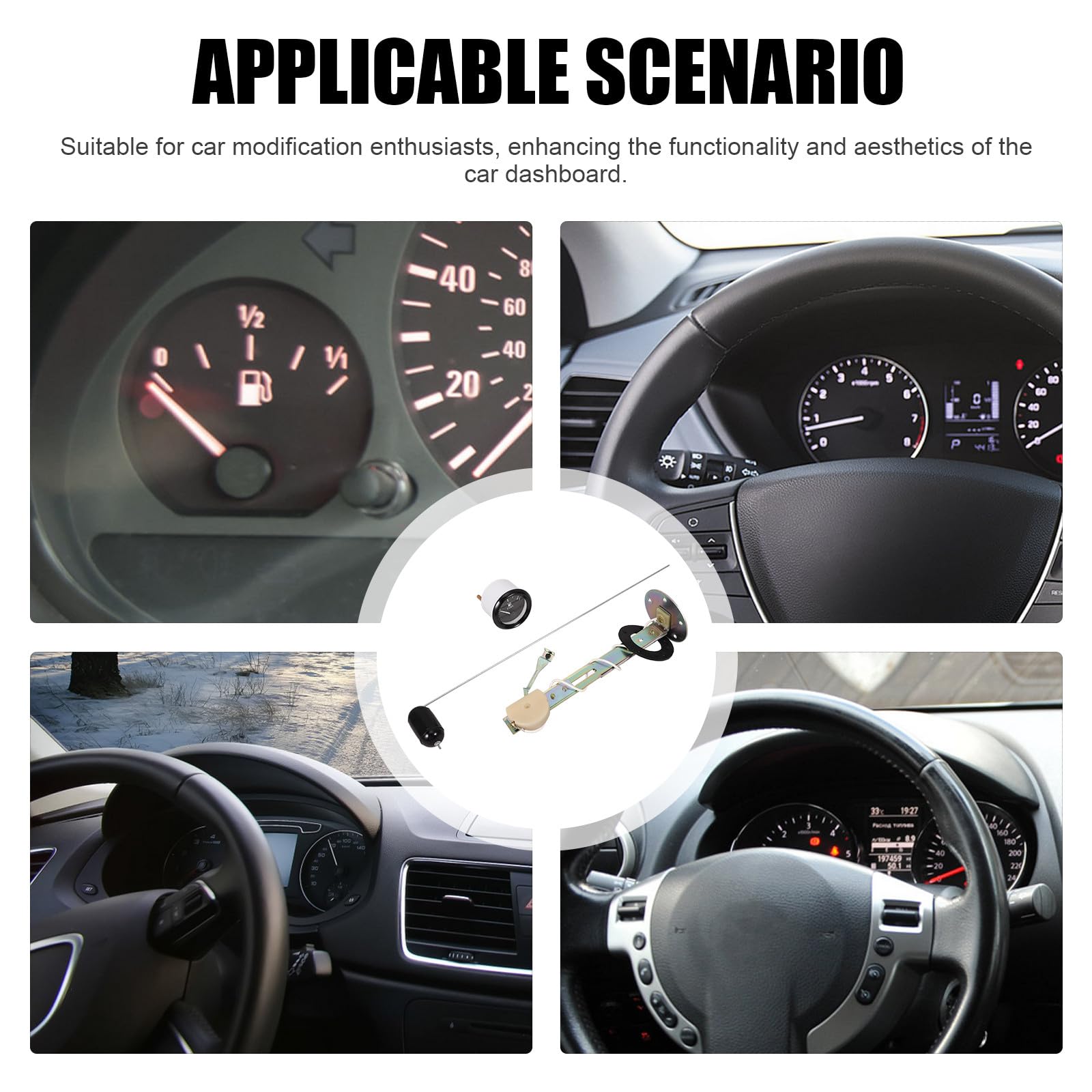 Happyyami 12v Ersatz Kraftstoffanzeige mit Hochheller Anzeige und Präziser Messung Abs und Eisen Material Passend für Auto zur Genauen Füllstandsanzeige