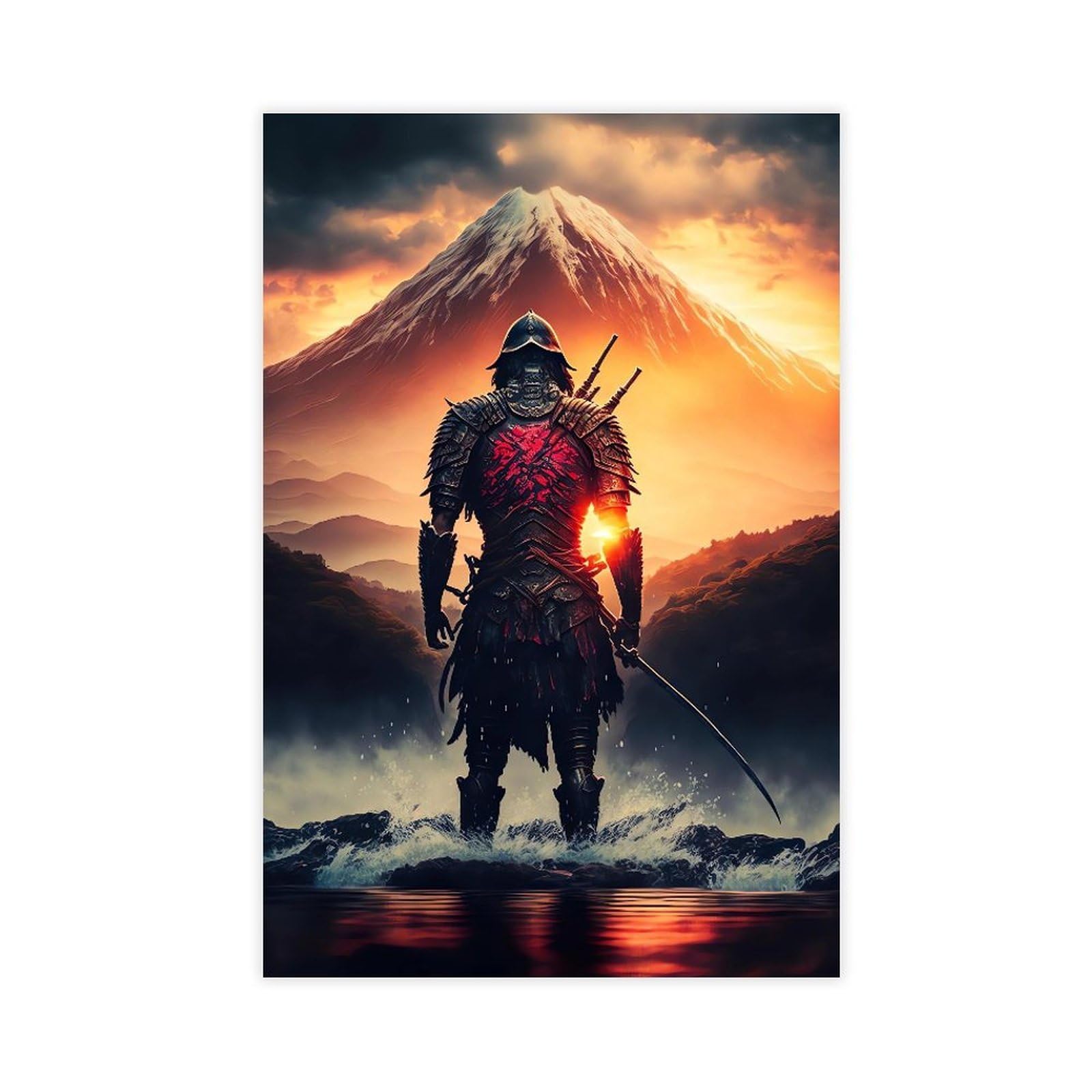 Qnvjqkdsi Unframe Japanese Samurai Art (13) Canvas Poster Bedroom Decor Landscape Office Room Decor Gift 20" L X 30" W