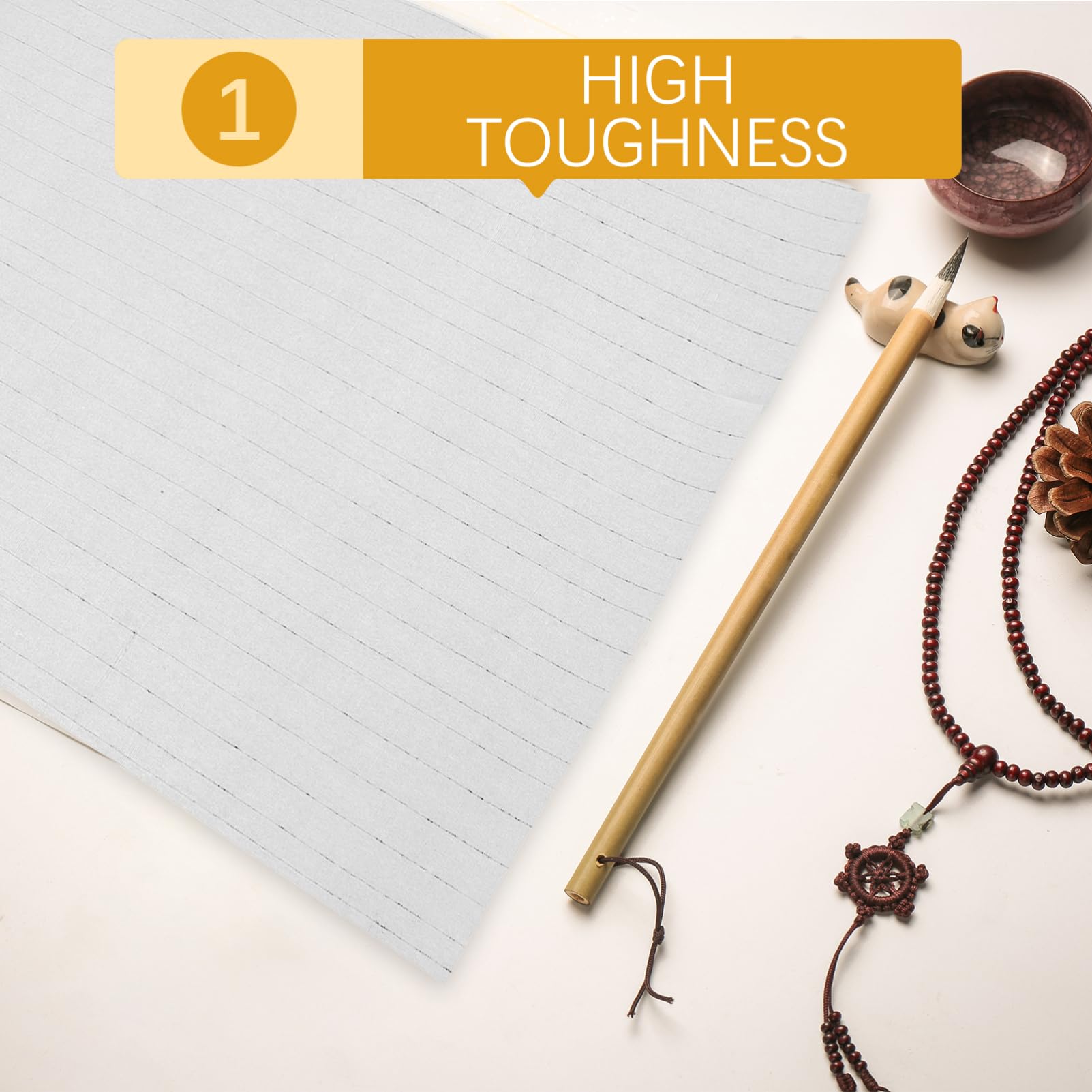 Holibanna 1 Roll Chinese Art Paper Pearlized Rice Paper for Calligraphy Drawing Painting DIY Craft