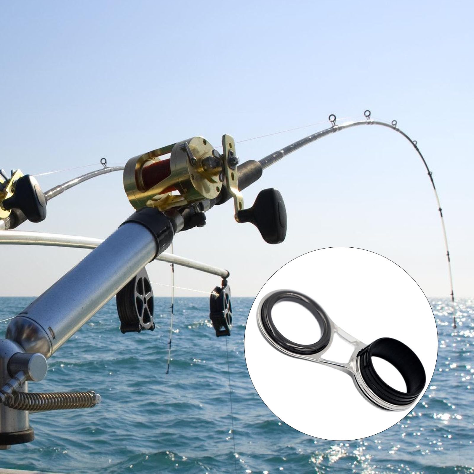 30/20/10pcs Anelli in Ceramica Canna Da Pesca Guide Linea Attrezzatura Outdoor Attrezzatura con Pali Filo Guida In Acciaio Inox Ad Alta Resistenza Guida Pesca Aggiornamento Set Guide In Acciaio Inox