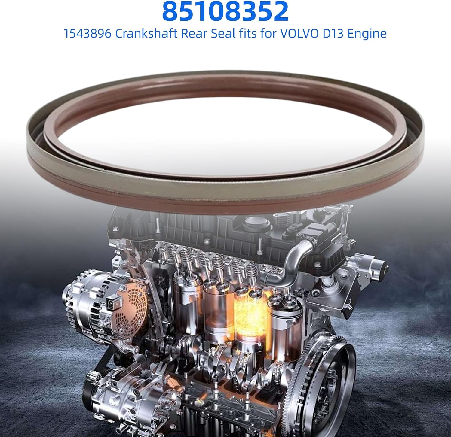 1543896 20441481 85108352 Crankshaft Rear Seal/Input Shaft Seal for Volvo D13 Mack MP8 Engine, Heavy Duty Rear Main Seal & Transmission Input Shaft Seal Replacement Kit