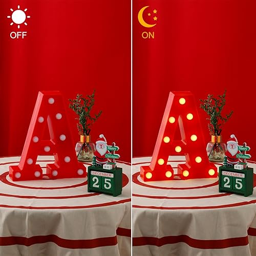 Miniatura 4 de Fabbay 9 letras de marquesina con luces LED de Feliz Navidad, letreros de letras de marquesina de Navidad, letras decorativas iluminadas con luces