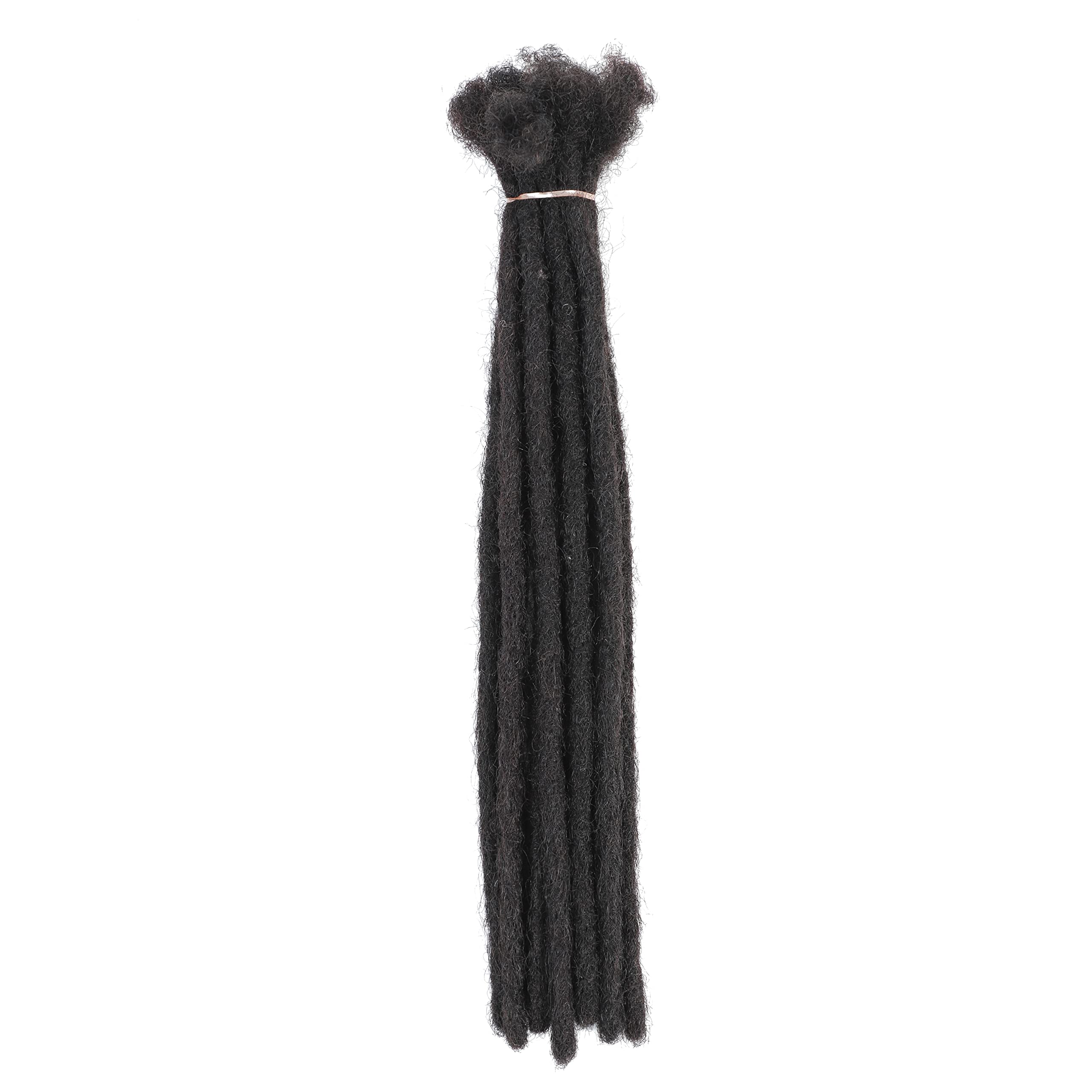 FREESHOW Dread Extension Human Hair Full Handmade Human Hair Loc Extensions 12inch 0.6cm Dreadlock Extension Human Hair For Black Women or Men (0.6cm 12", Natural 10PCS)