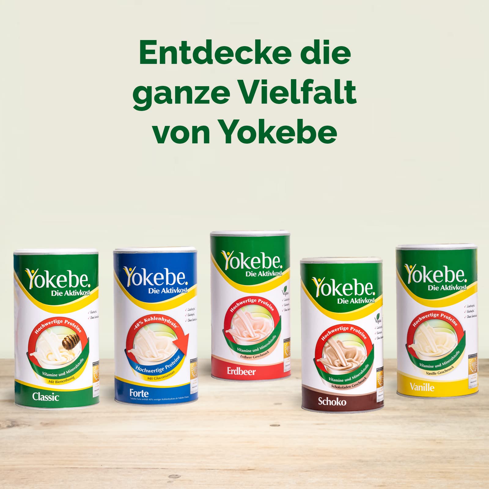 Yokebe Classic Lot de 2 packs de démarrage avec shaker pour perdre du poids Sans gluten et végétarien Substitut de repas pour perte de poids avec protéines de qualité supérieure 500 g, 12 portions