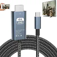 Cabo adaptador USB C para HDMI – Cabo Thunderbolt 3/4 4K 60Hz MHL para Dell HP Surface MacBook Pro Air Laptop tipo C, dispositivos de telefone Android Galaxy S22 S21 S20 S10 S9 S8 Note 20 10 Samsung