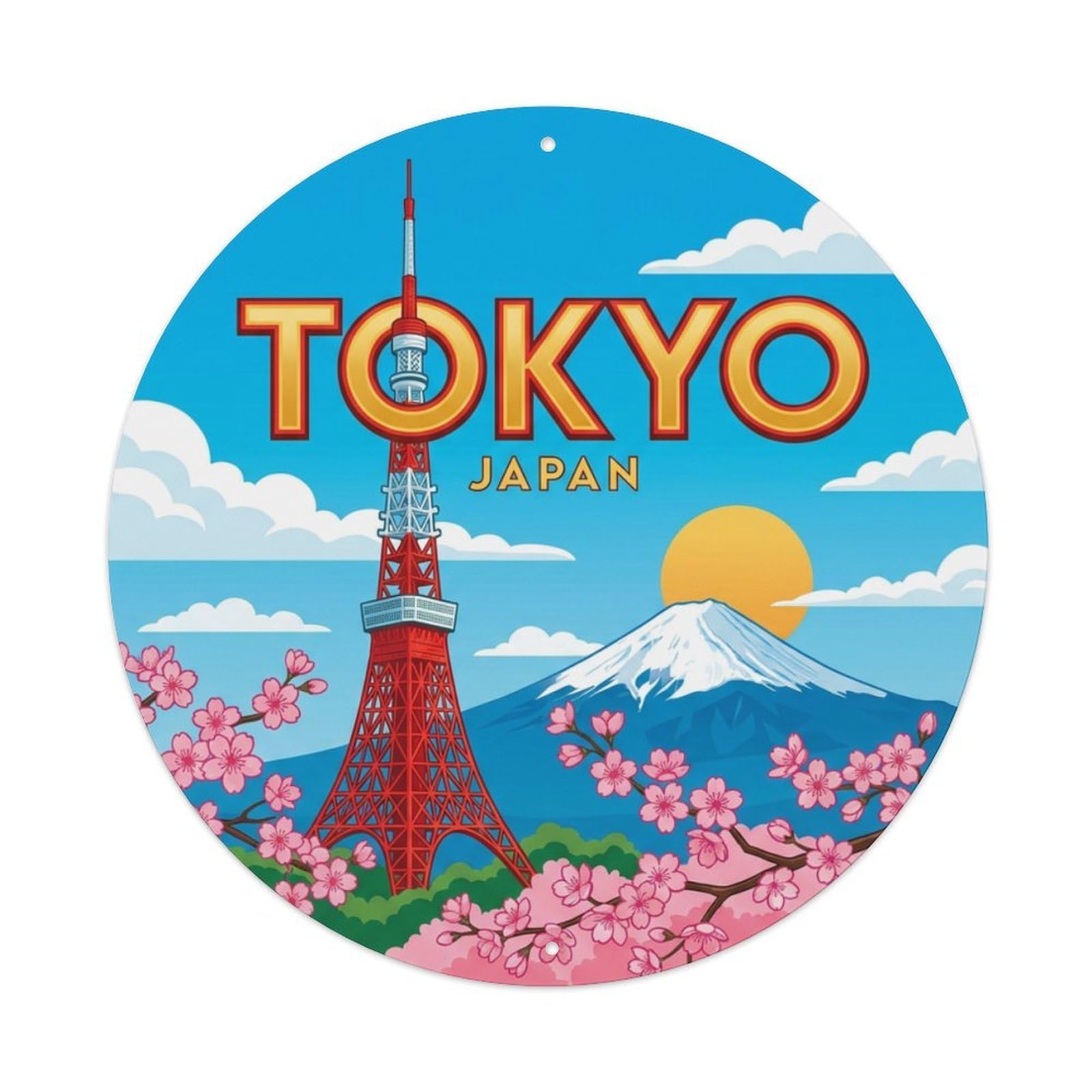 Vintage Travel Japan Tokyo Metal Tin Sign