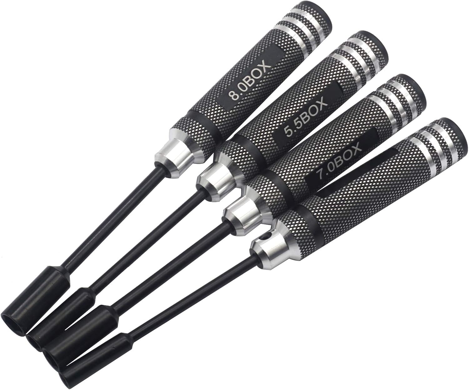 4Pcs Hex Nut Key Socket Screw Driver Tool,4.0 5.5 7.0 8.0mm Sleeve Wrench Spanner,RC Flat Head Wrench Screwdrivers Repair Tools Kit for RC FPV Car Truck Boat