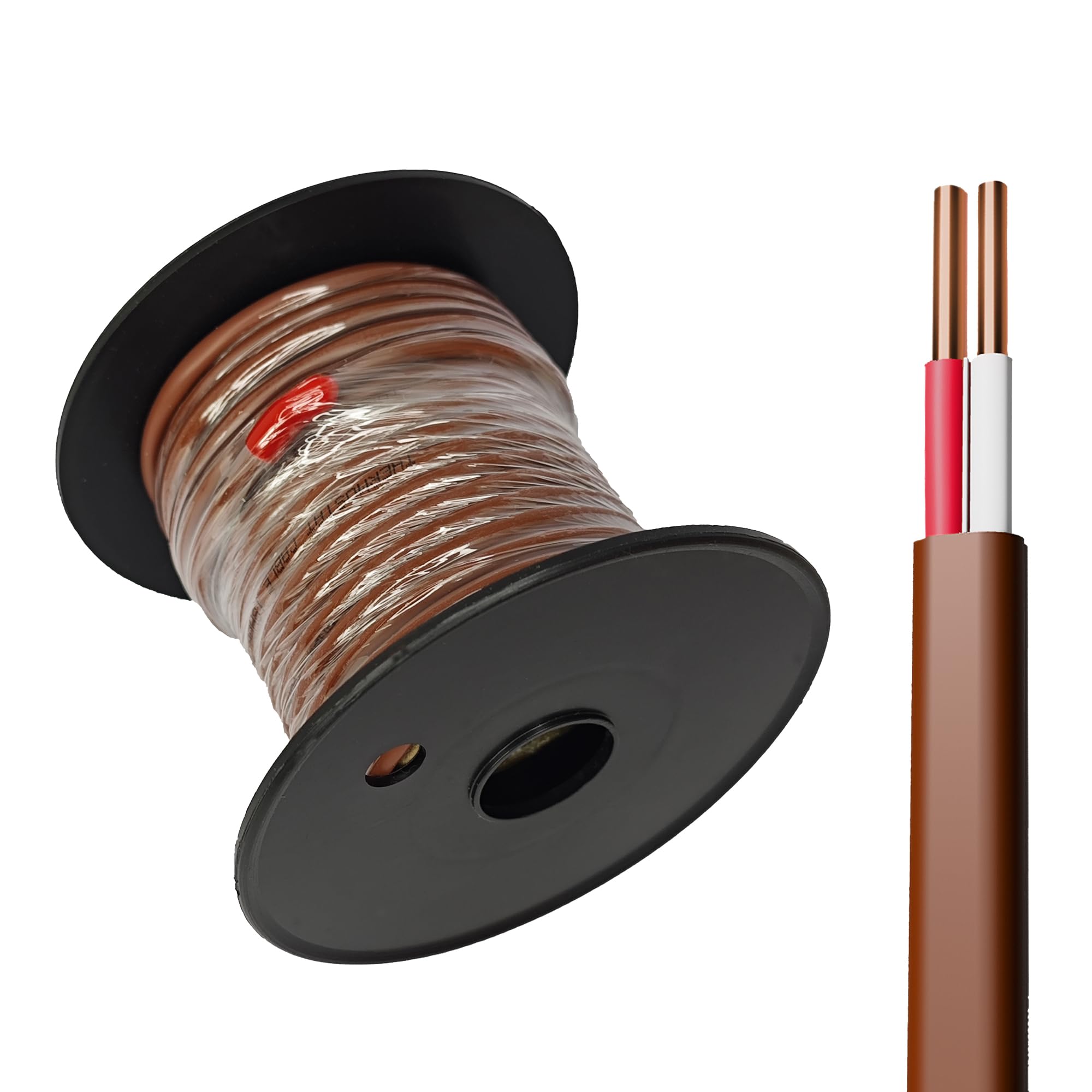 Cableague 18/6 Thermostat Wire – 50 Feet, 18 Gauge, 6 Conductor, Brown, ETL Listed For HVAC & Low-Voltage