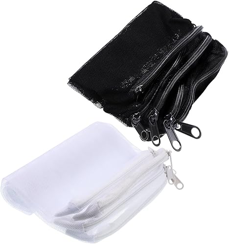 Miniatura 5 de Tatuo 20 bolsas de filtro de acuario, bolsas de filtro de malla con cremallera para carbón peletizado, color blanco y negro
