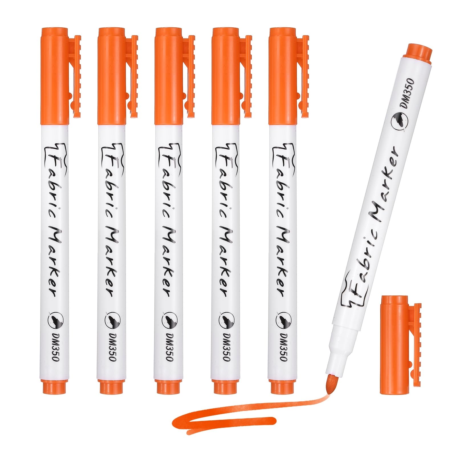 PATIKIL Fabric Marker Pen, 6Pcs Permanent Markers on Plastic Wood Stone Metal and Glass Washable DIY Crafts Art Supplies for Clothes Drawing Cover Writing Marking, Orange