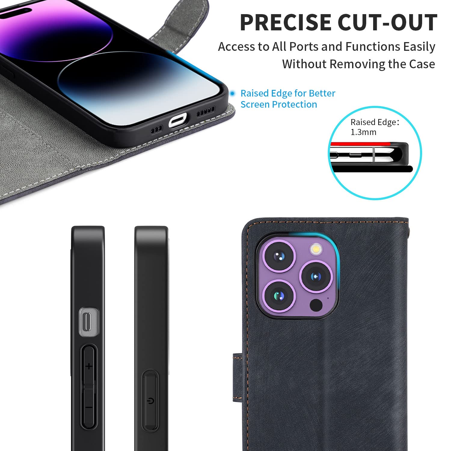 thumbnail: MOJIA Flip Hoes Voor OPPO Reno 10 5G / Reno 10 Pro 5G - PU-leer, RFID-bescherming, Kaartsleuven, Standaard, Bruin