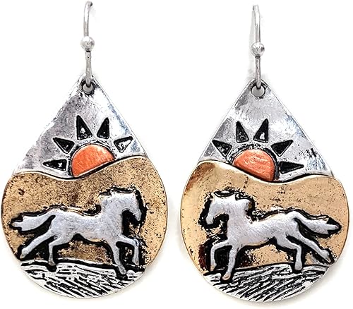 Pendiente de lágrima tribal azteca navajo caballo