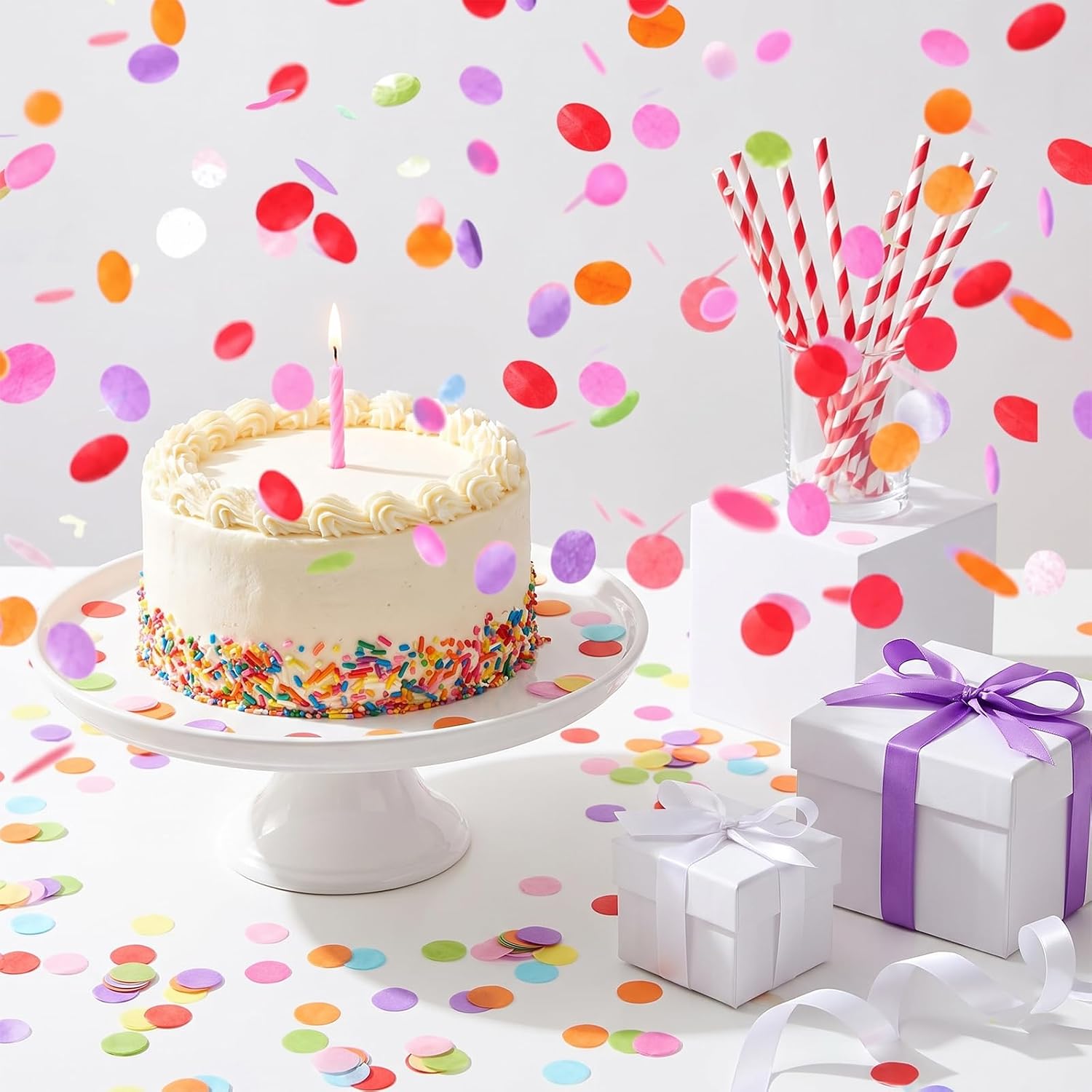 7500Pcs Colorful Confetti Paper 0.59 Inch Round Tissue Paper Confetti