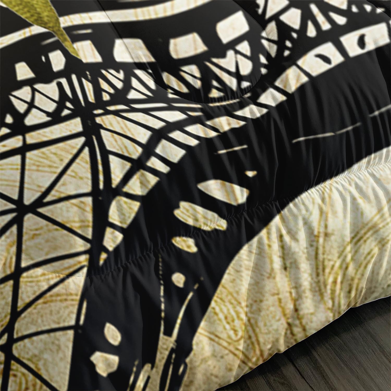 AILONEN Sunflower Comforter Set Full Size,Sunflowers Butterfly Bedding Set,Paris Eiffel Tower Retro Comforter Sets, 1 Quilt and 2 Pillowcases