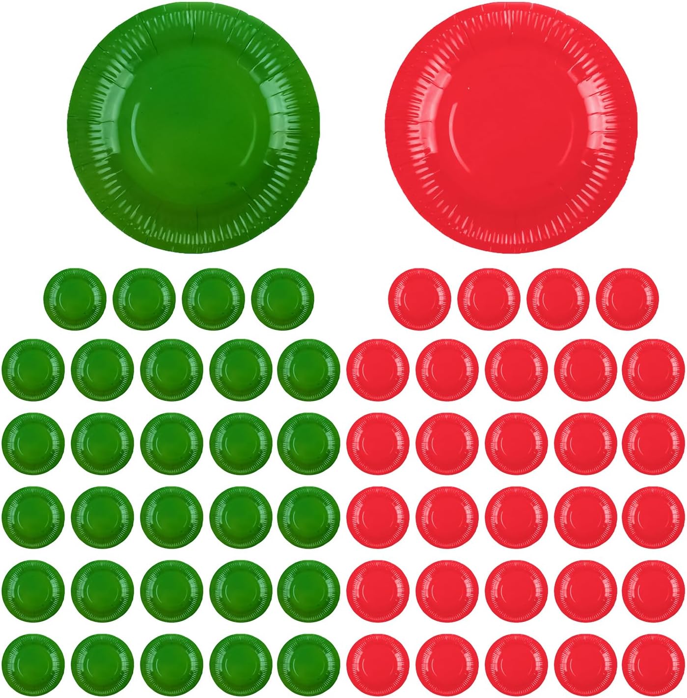 60pcs Halloween Paper Plates Round Paper Plates Disposable Plates Tableware Party Plates Supplies for Halloween Christmas Birthday DIY Painting (Red and Green)