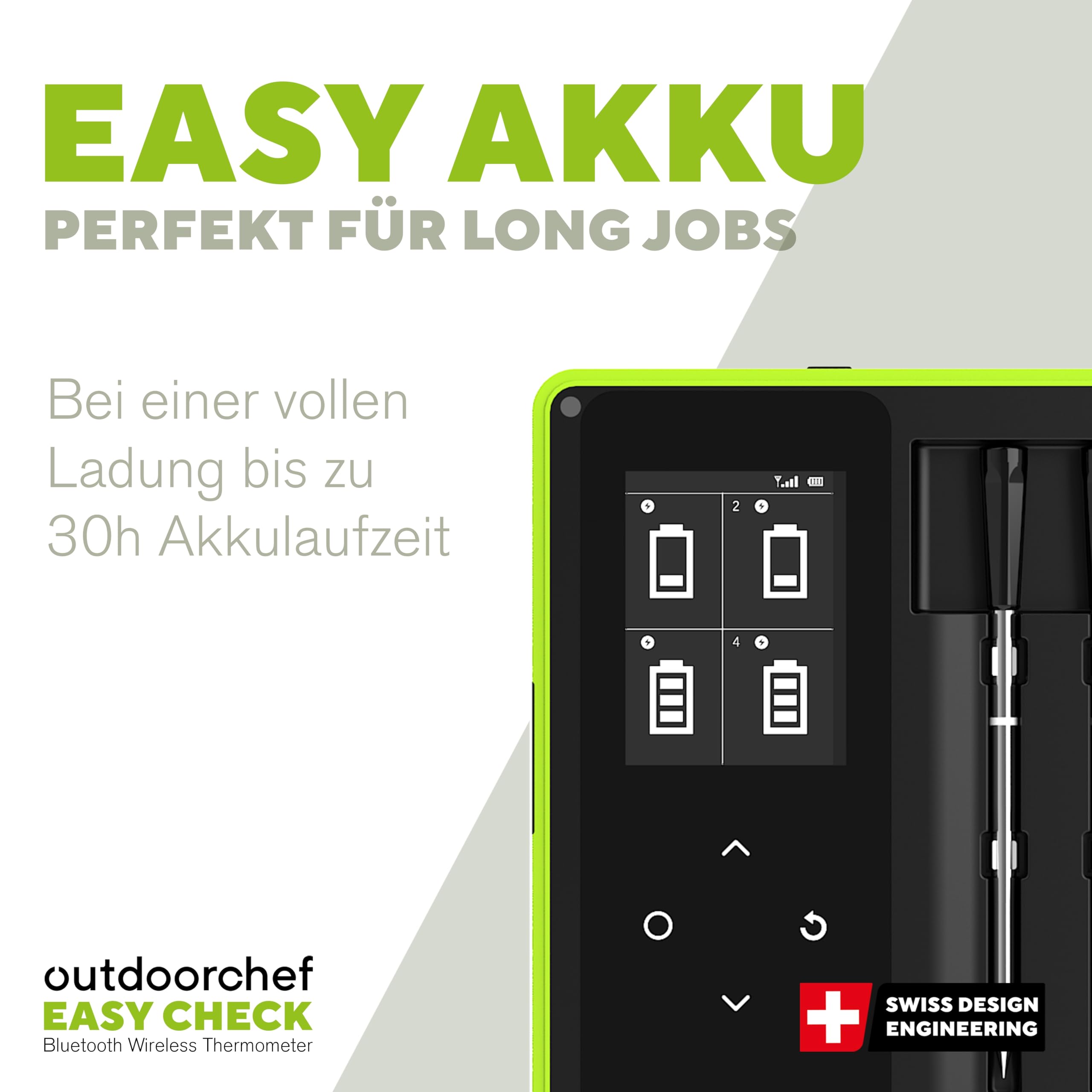 Outdoorchef Easy Check Thermometer Quadro - Thermomètre de cuisson sans fil Bluetooth
