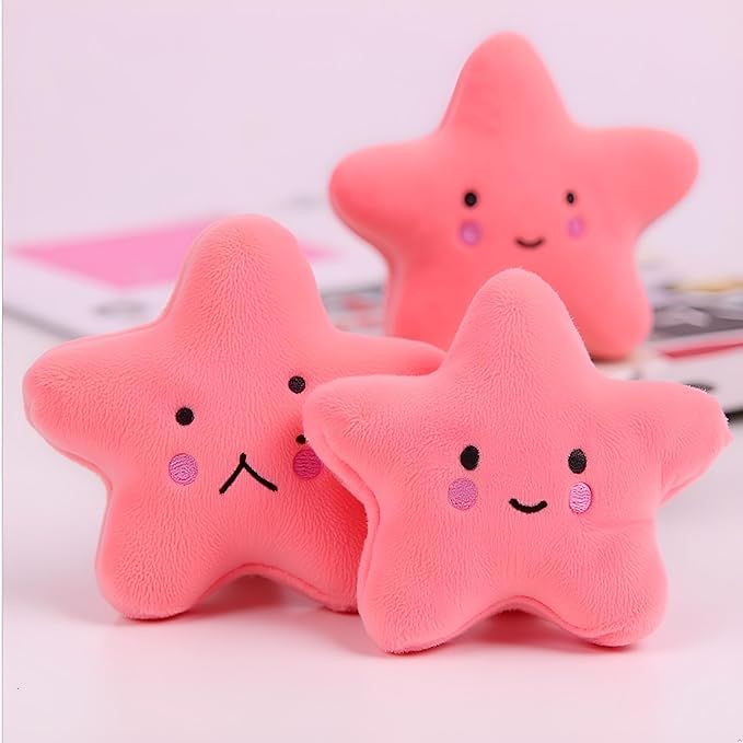 2 Juguetes de Peluche Estrella para Perros con Chirrido Rosa miniatura 5