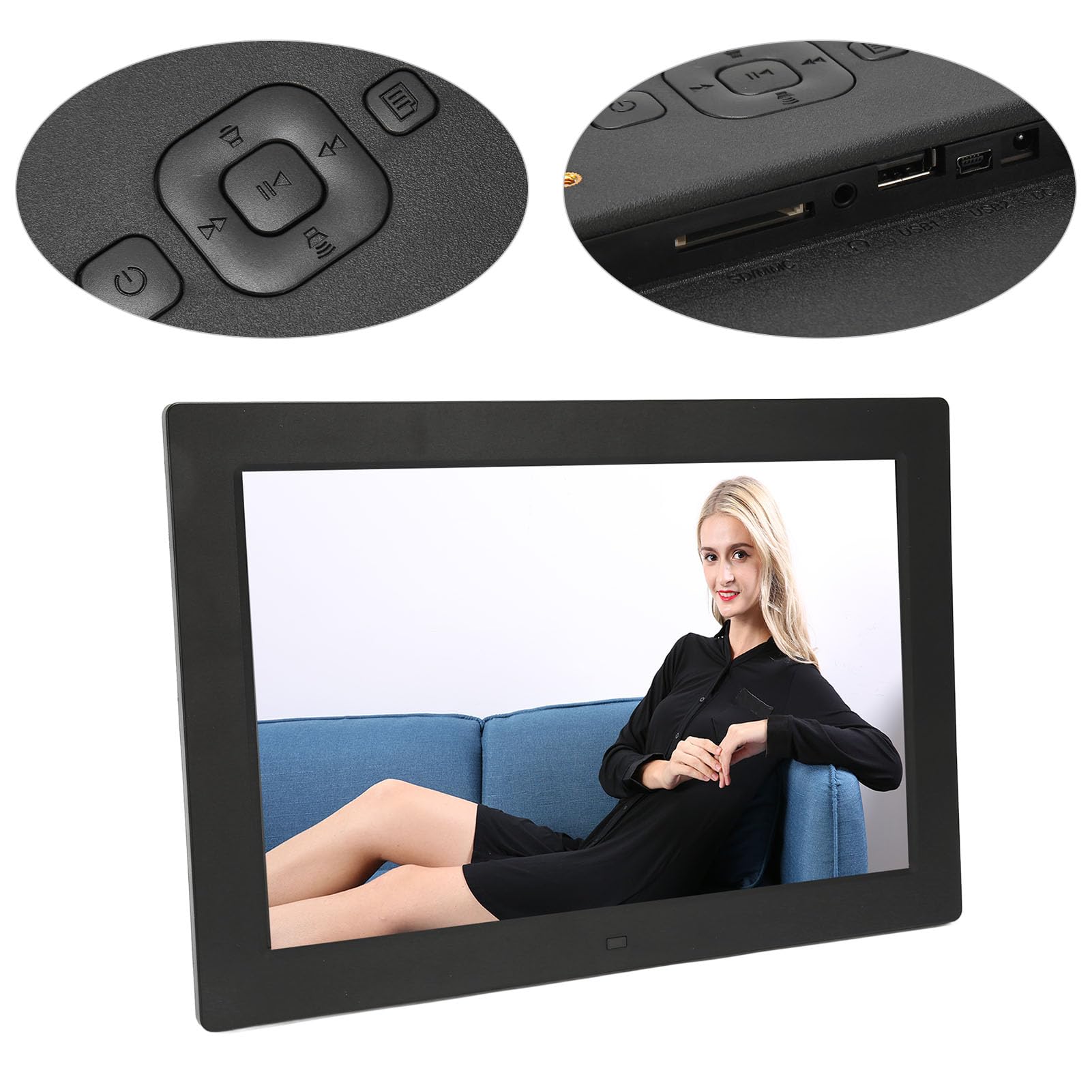 El Mejor Reloj para Personas Mayores, Reloj Calendario Digital de Alta Resolución de 12 Pulgadas con 12 Recordatorios de Alarma, Atenuación Automática, Configuración de (Enchufe