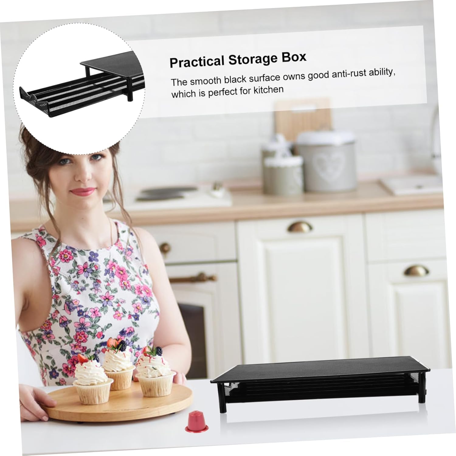 Alipis Metal Coffee Capsule Storage Box 4 Compartments Holds 40 Coffee Capsules Drawer Style Organizer