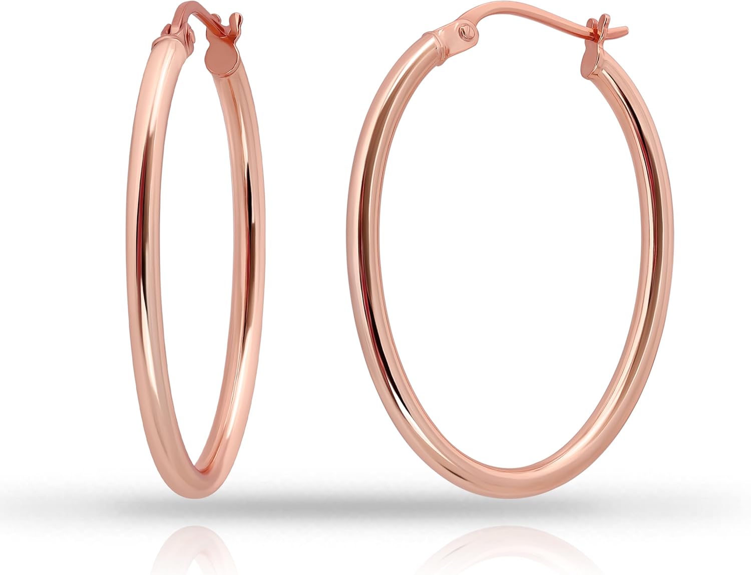 スターリングシルバー2 mm 15 mm 20 mm 25 mm or 30 mmオーバルフープイヤリング、サイズ、色選択、1ペアセ