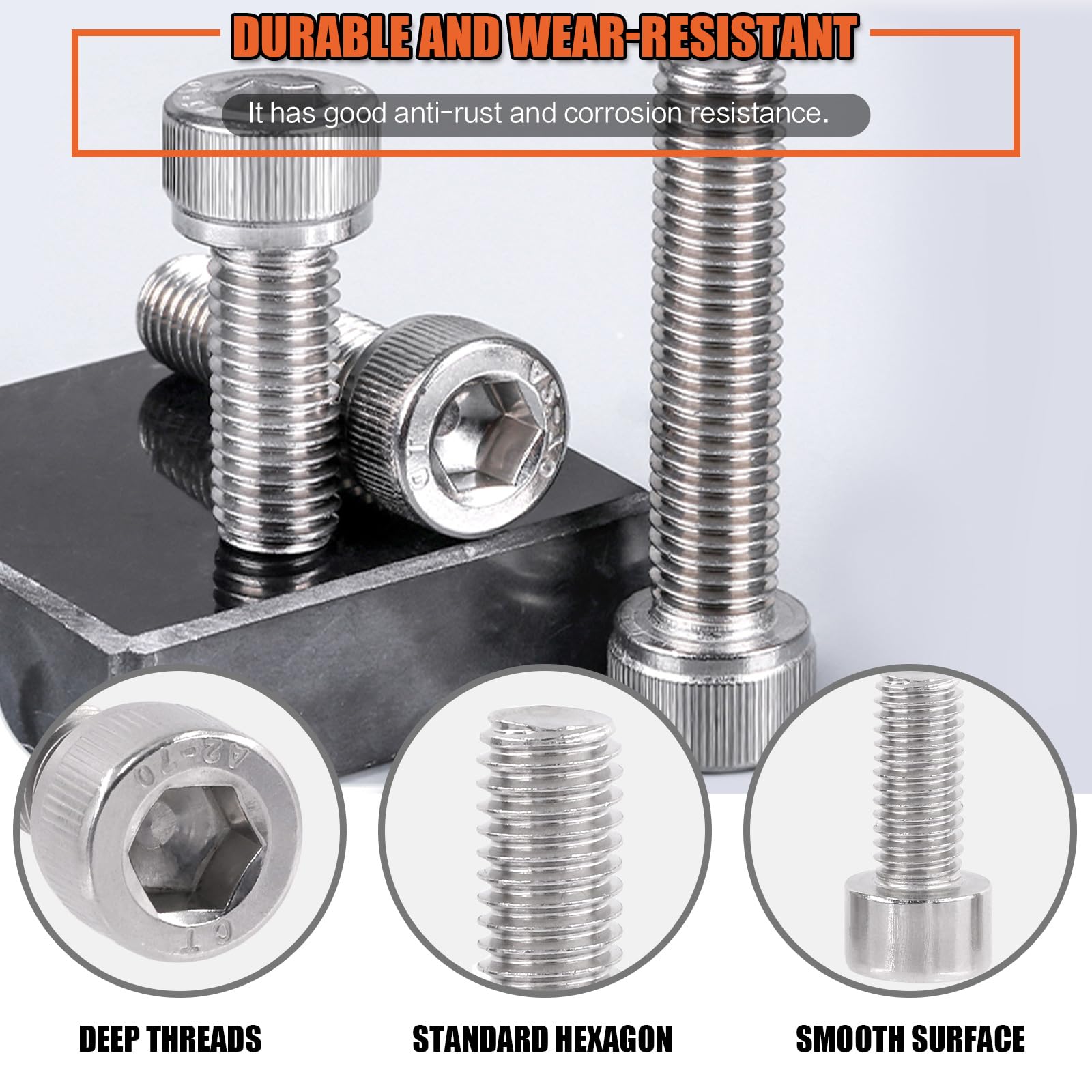 Tanstic 376 tornillos de cabeza hexagonal M6 M8 M10 tornillos de cabeza plana para maquinaria industrial