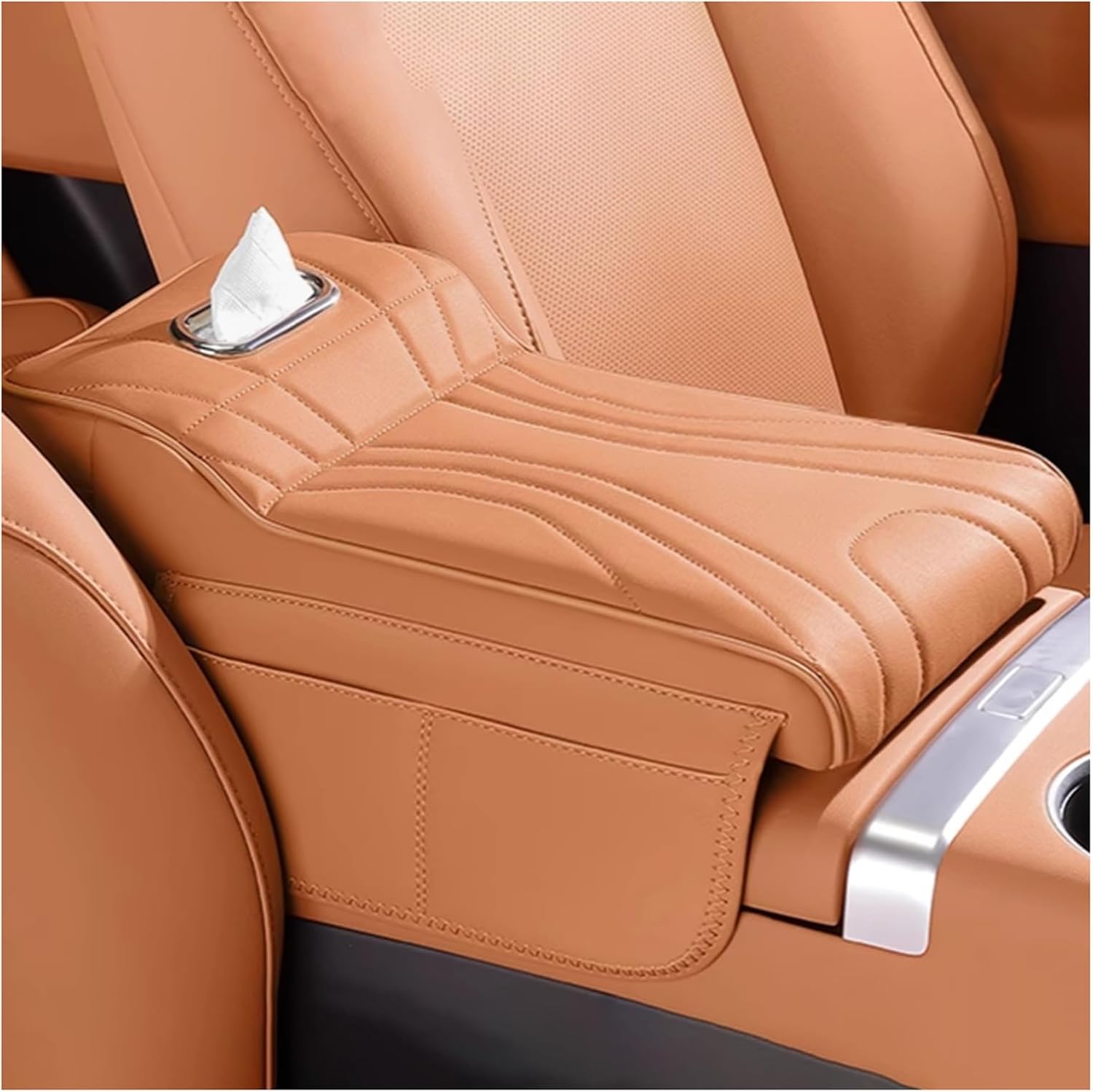 Car Armrest Cushion for Ford Kuga MK2 2012 2013 2014 2015 2016 2017 2018 2019 Leather Waterproof Armrest Box Cover Protector Car Center Console Cushion Pad