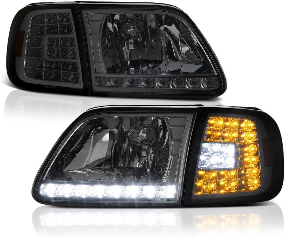 Lightning Style Headlights & Corner Parking Lights Kit Set For F150 Expedition E - Foto 7