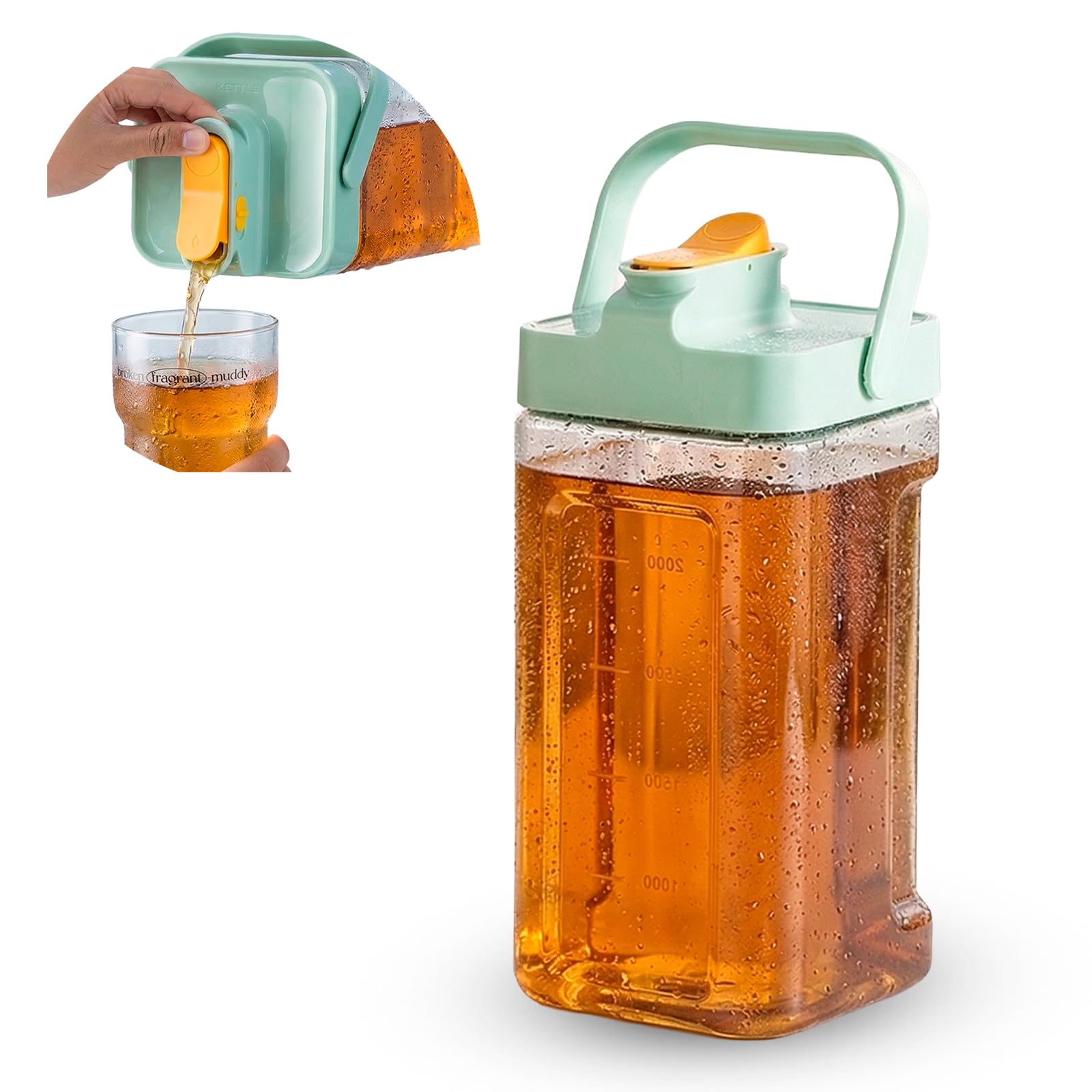 《冷蔵庫にそのまま置けて注ぎやすい》 Qrit ドリンクポット 大容量3.5L…