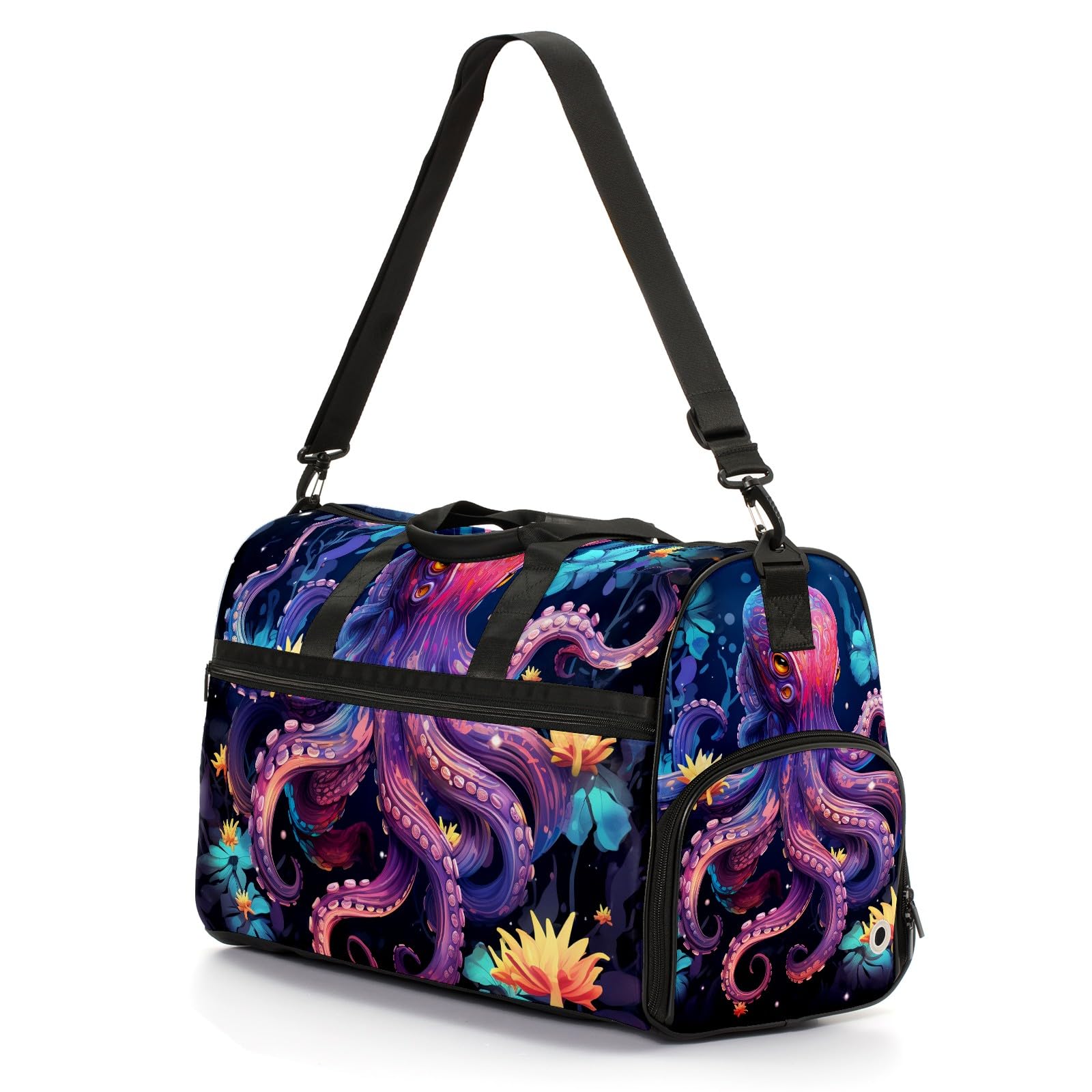 IOACIY Gym Bag for Women, Carry on Weekender Overnight Bag, Travel Duffel Bags, Personal Item Travel Bag Tote Bag Workout Dance Bag, Cute Octopus - 5