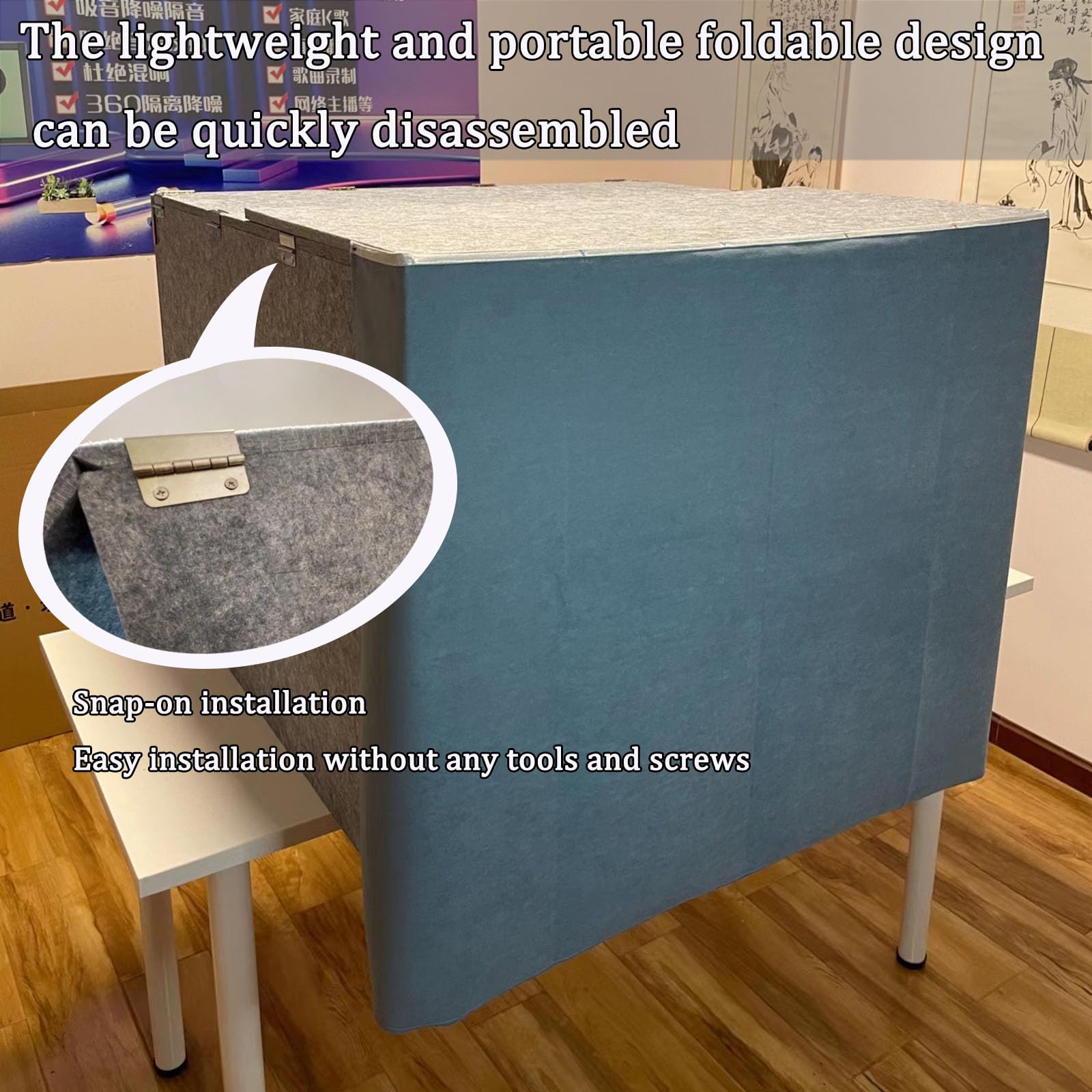 Boîte Acoustique Enregistrement Cabine Vocale BXI - Isolation Sonore Portable Pour Microphone - Studio Home Studio Podcast Boîte Acoustique Pliable Mousse