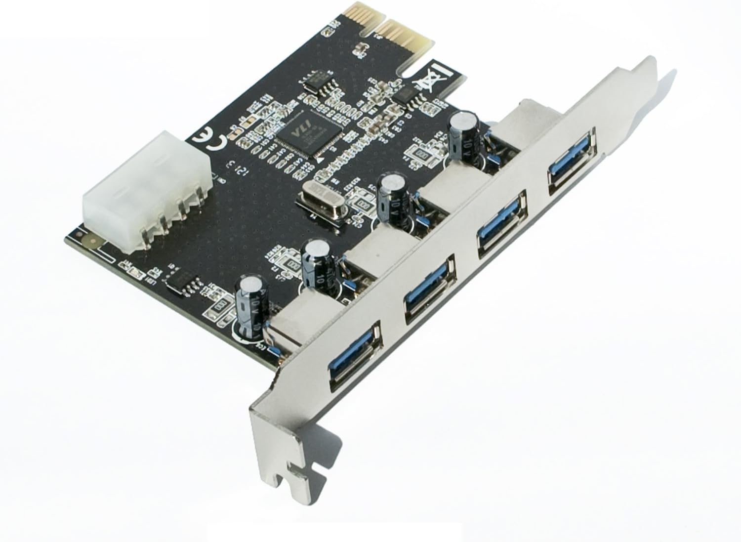 TeckNet? USB 3.0 4 Ports PCI Express Interface USB 3.0 Expansion Card with 5V 4-Pin Power Connector for Desktops, 24 Month UK Warranty