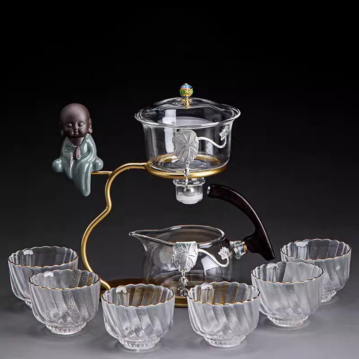 teekanne mit stövchen Matcha Tee Set Kungfu-Teeset, automatisches Teezubereitungsartefakt für den Haushalt(Color:2,Size:)